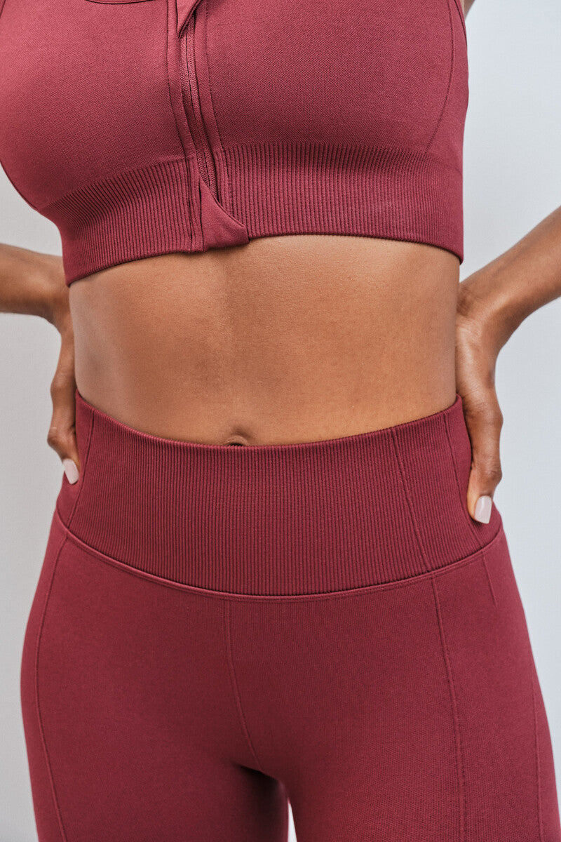 SEAMLESS FIT long red leggings