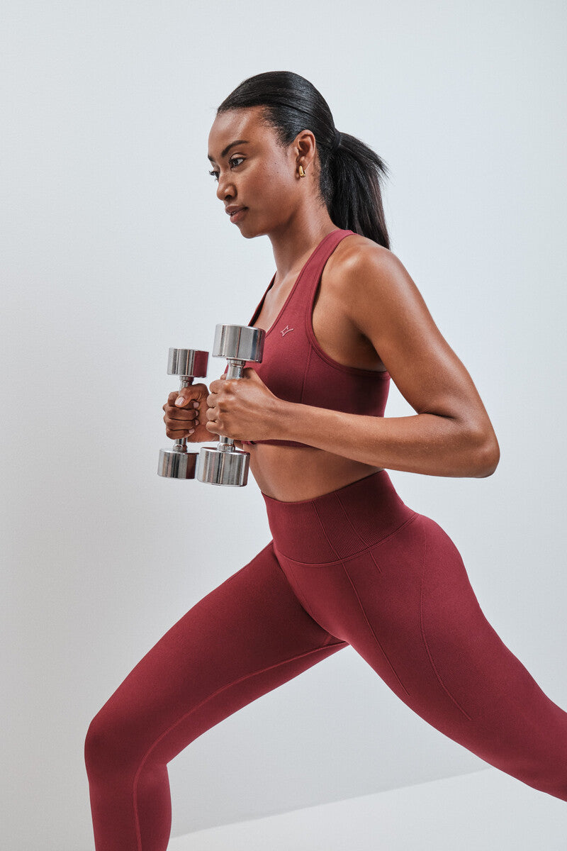SEAMLESS FIT long red leggings
