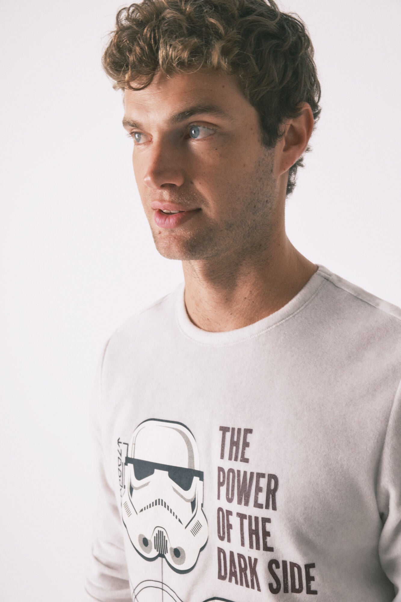 Men's long gray fleece Star Wars pajamas