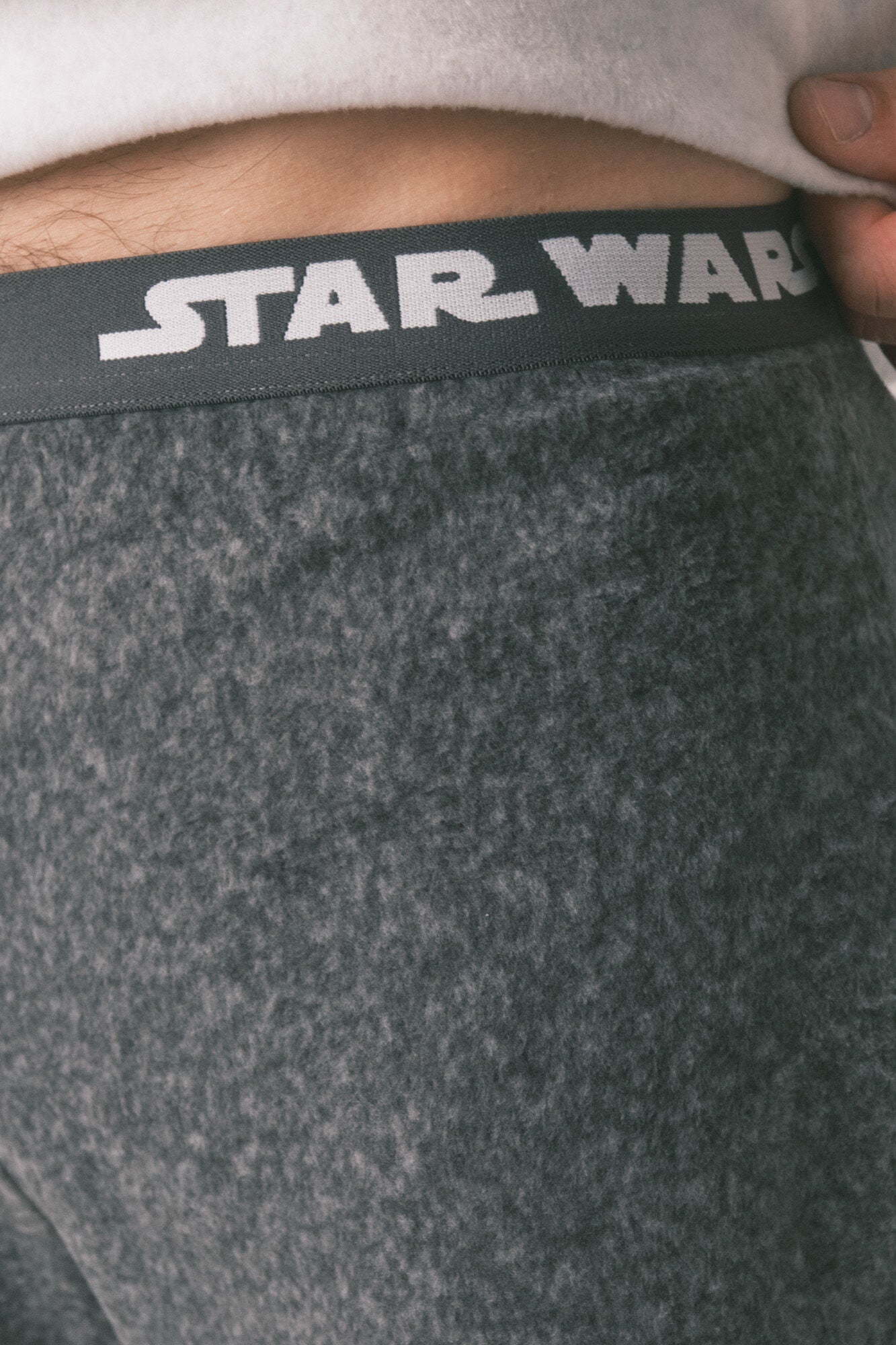 Men's long gray fleece Star Wars pajamas