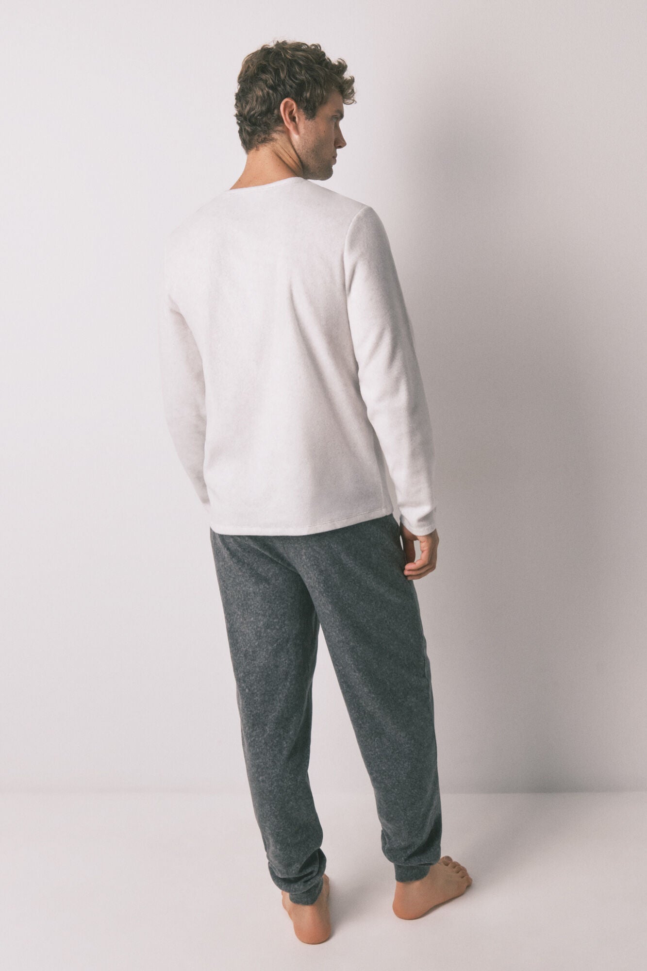 Men's long gray fleece Star Wars pajamas