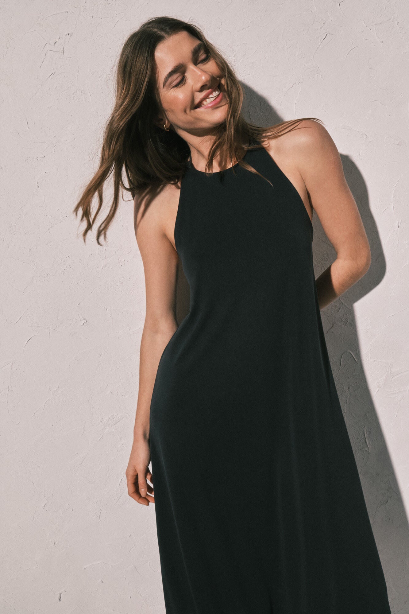 Black long fluid dress