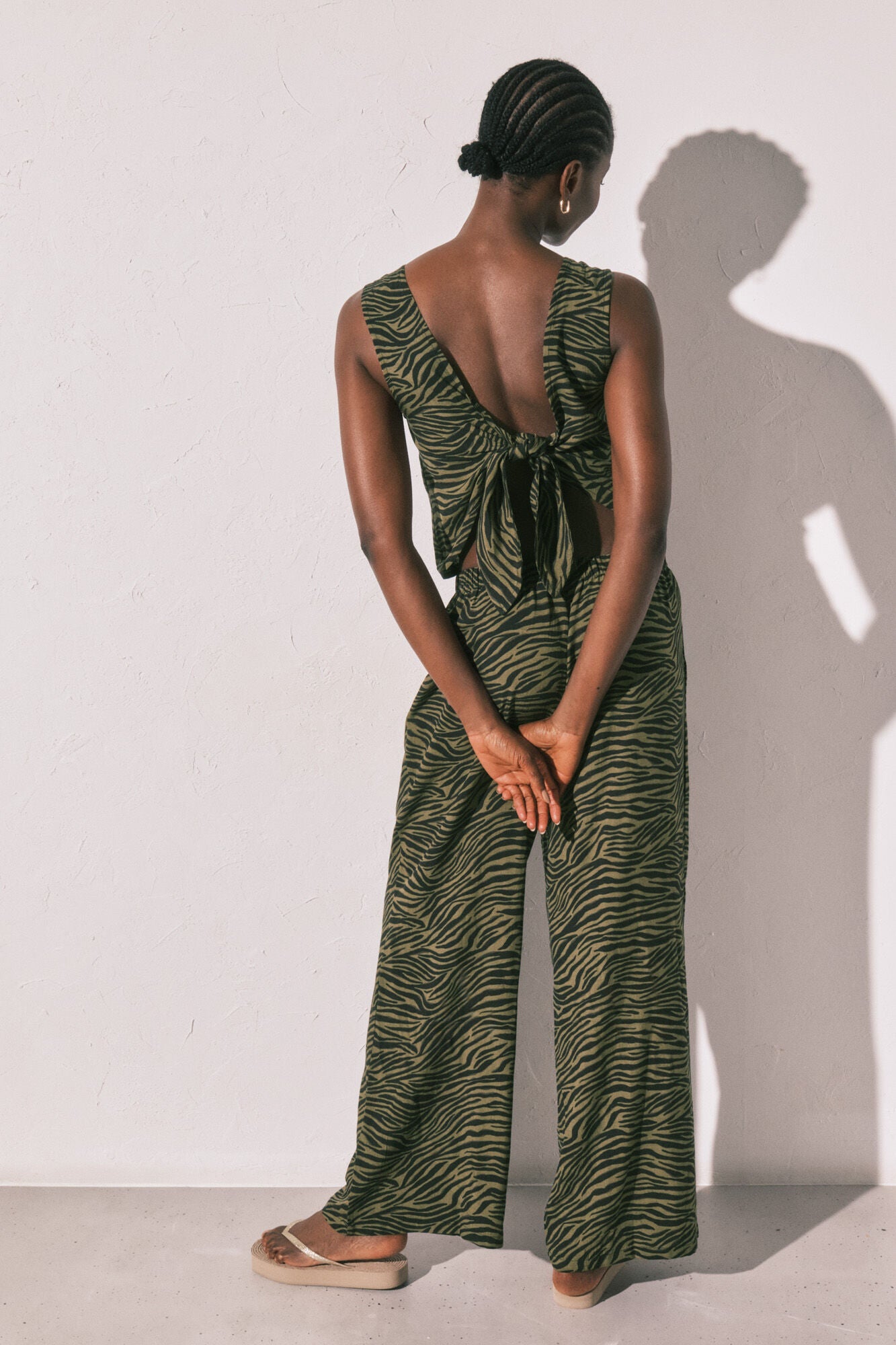 Long animal print jumpsuit
