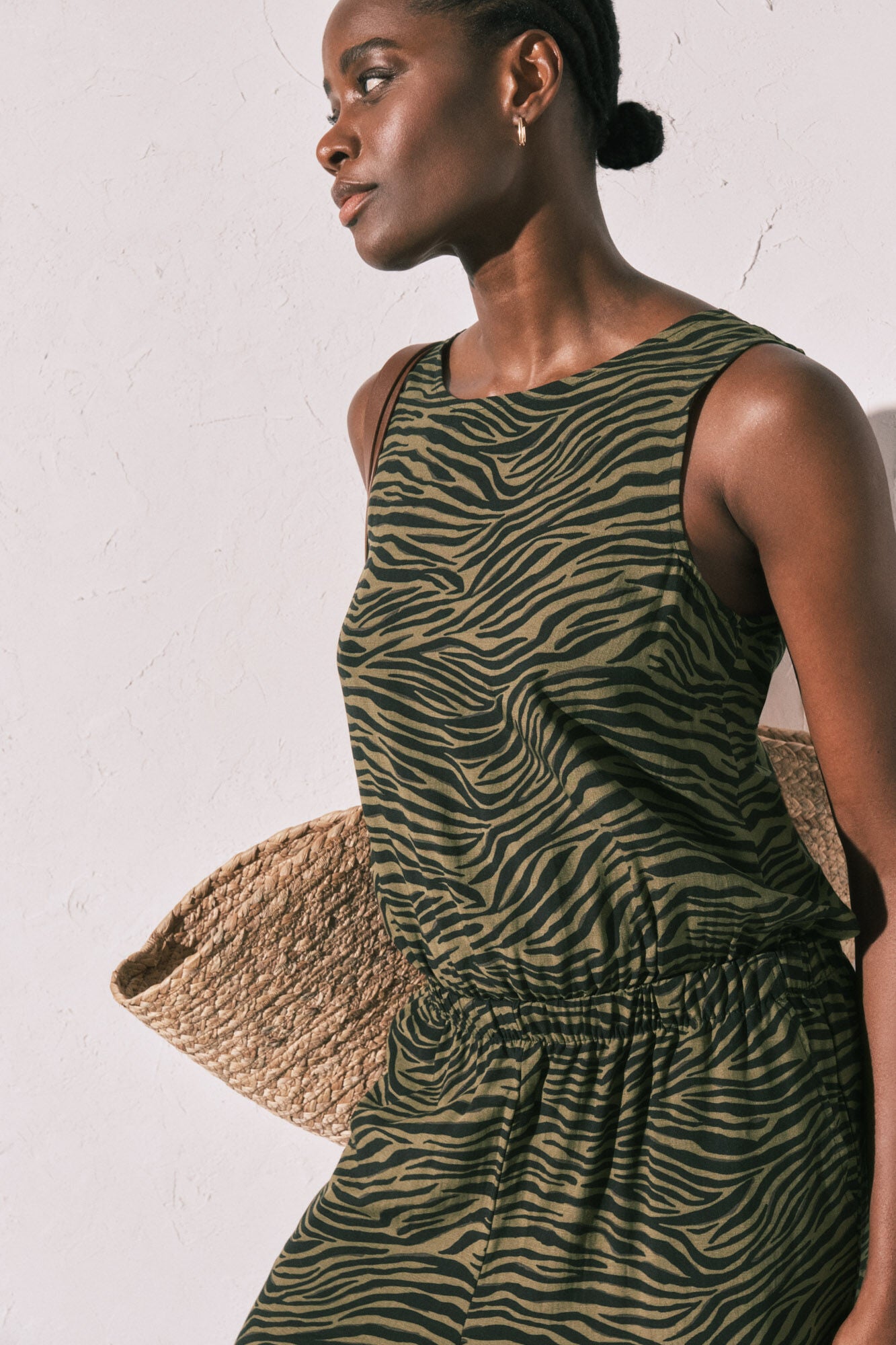 Long animal print jumpsuit
