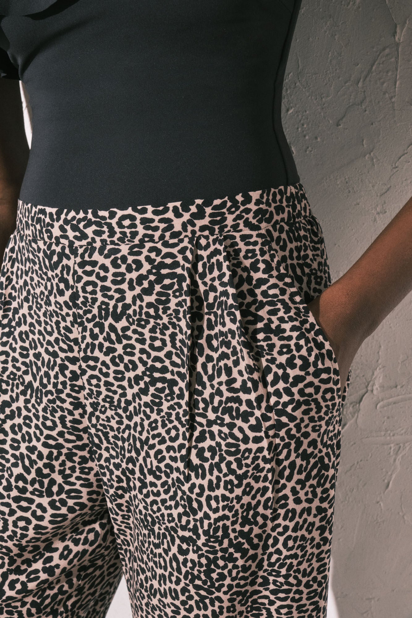 Fluid animal print trousers