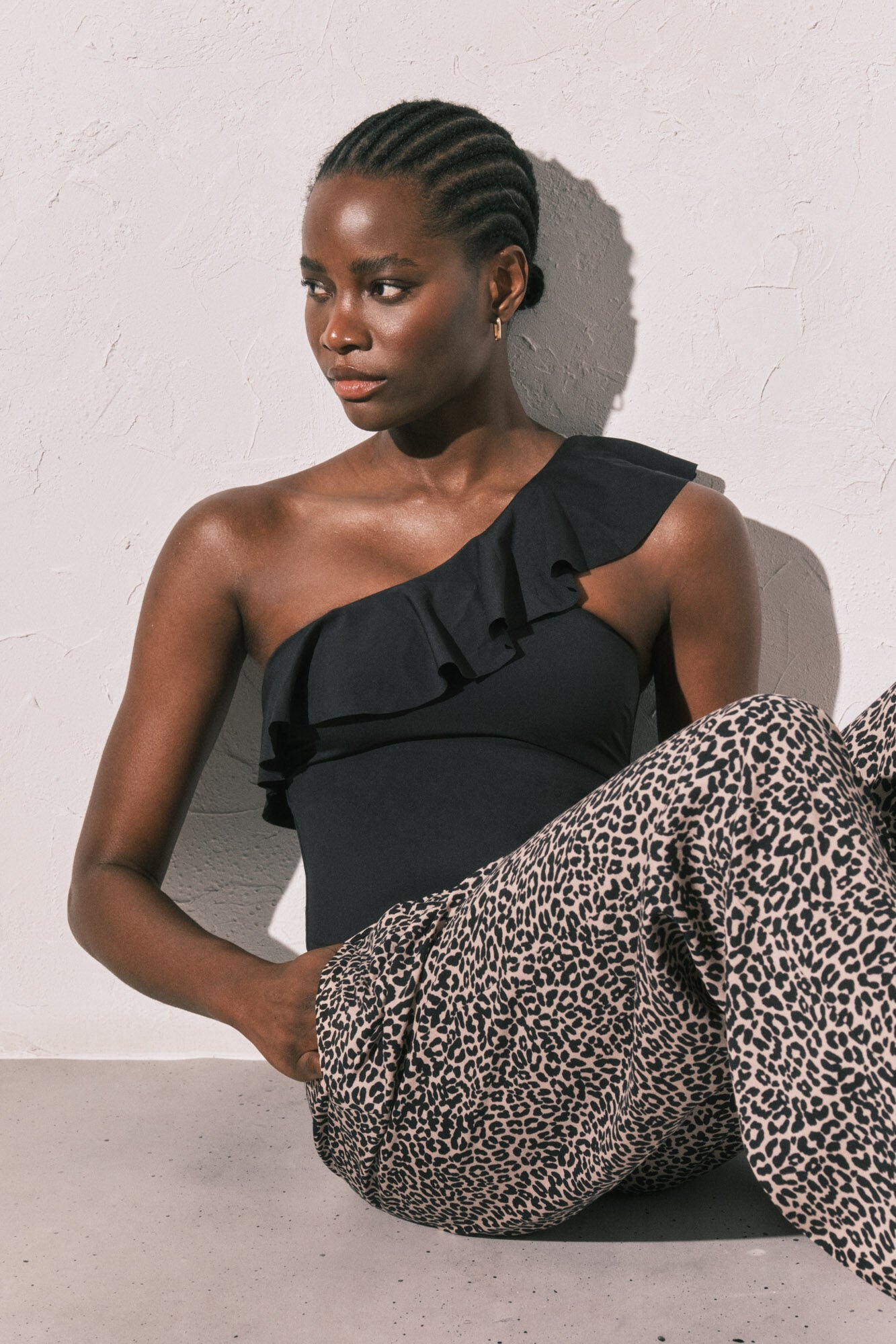 Fluid animal print trousers