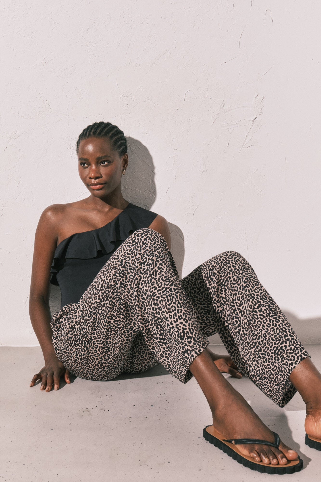 Fluid animal print trousers