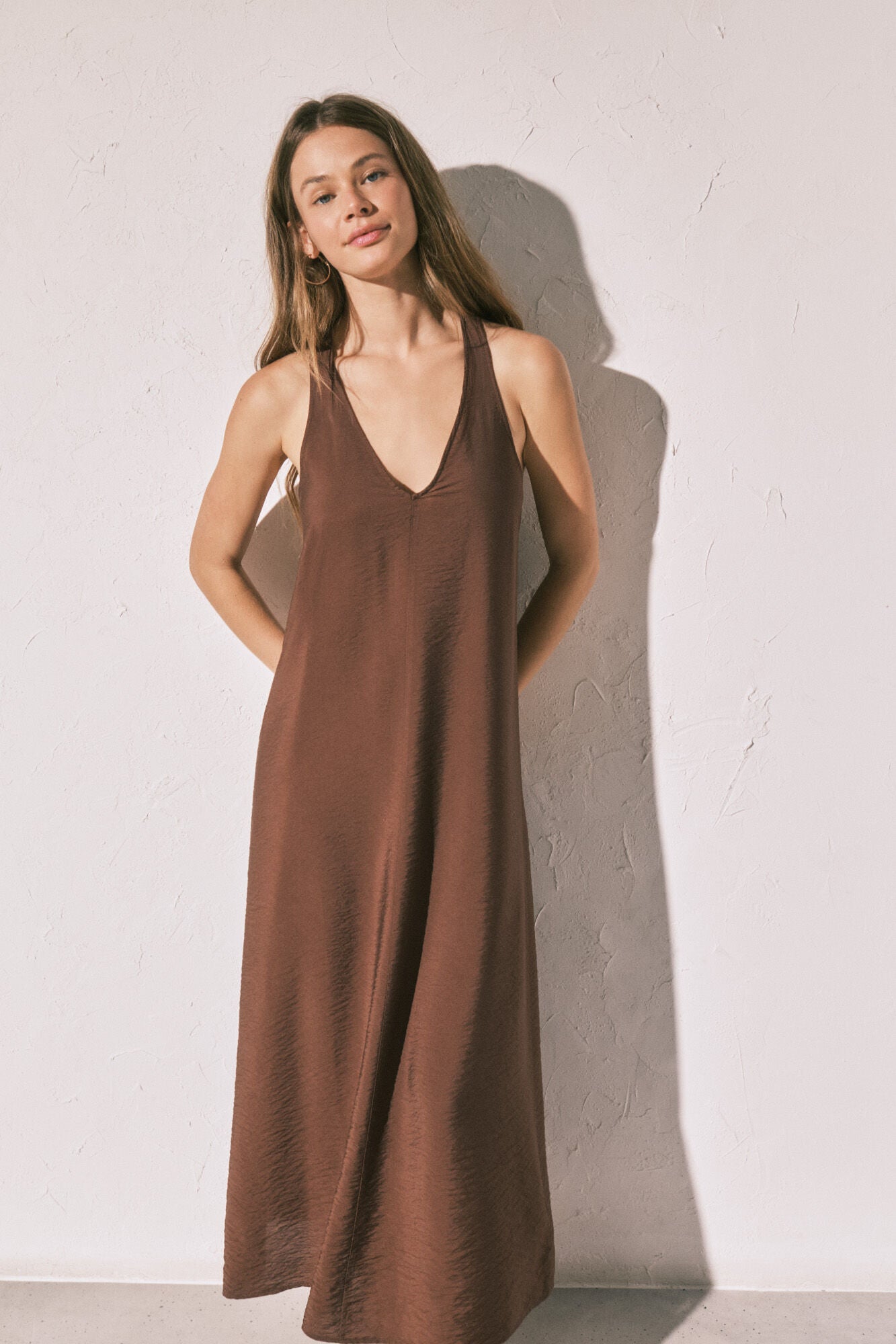 Flowing brown dress