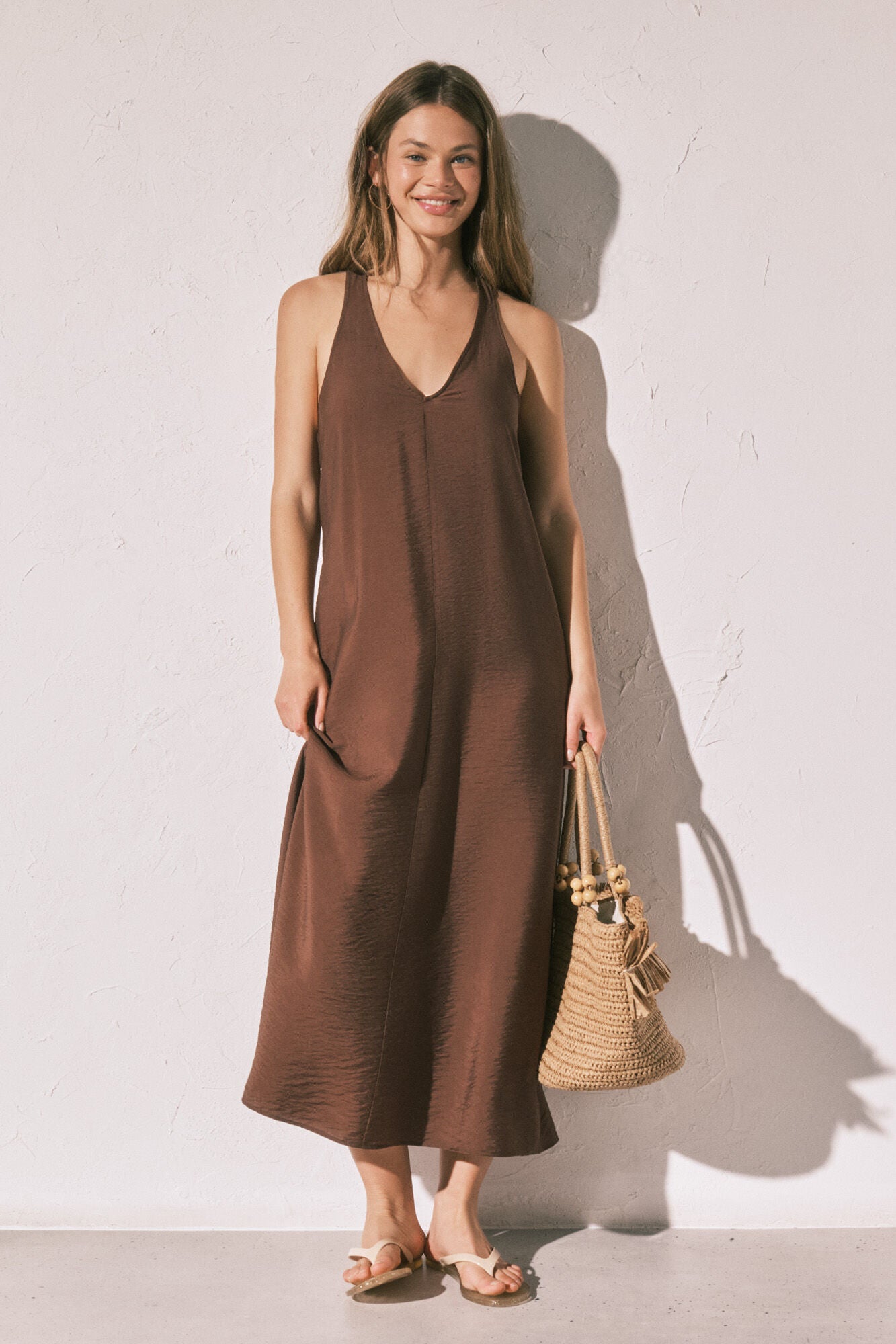 Flowing brown dress