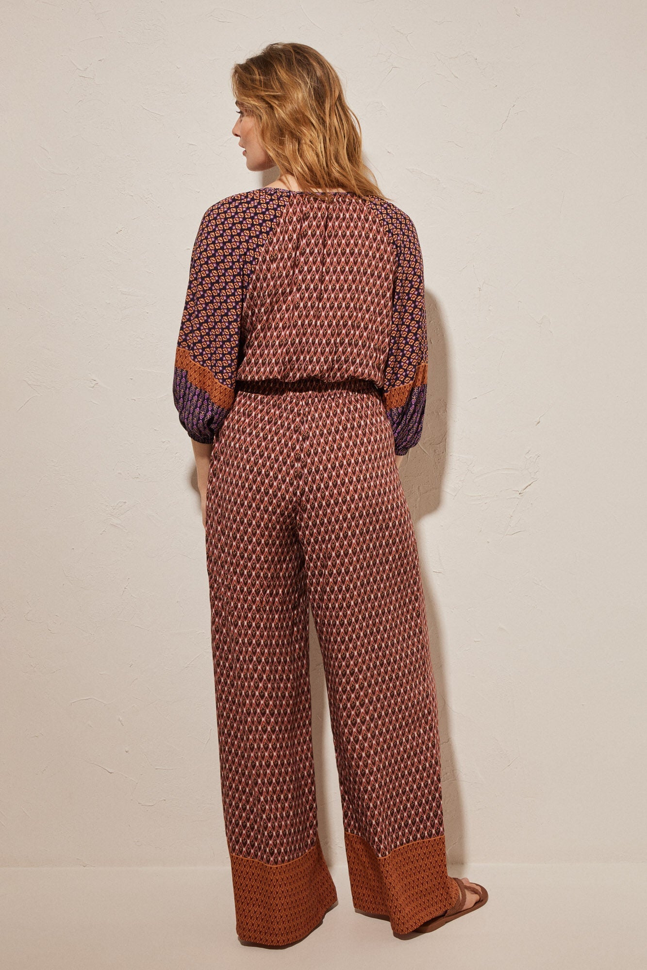 Long patchwork jumpsuit