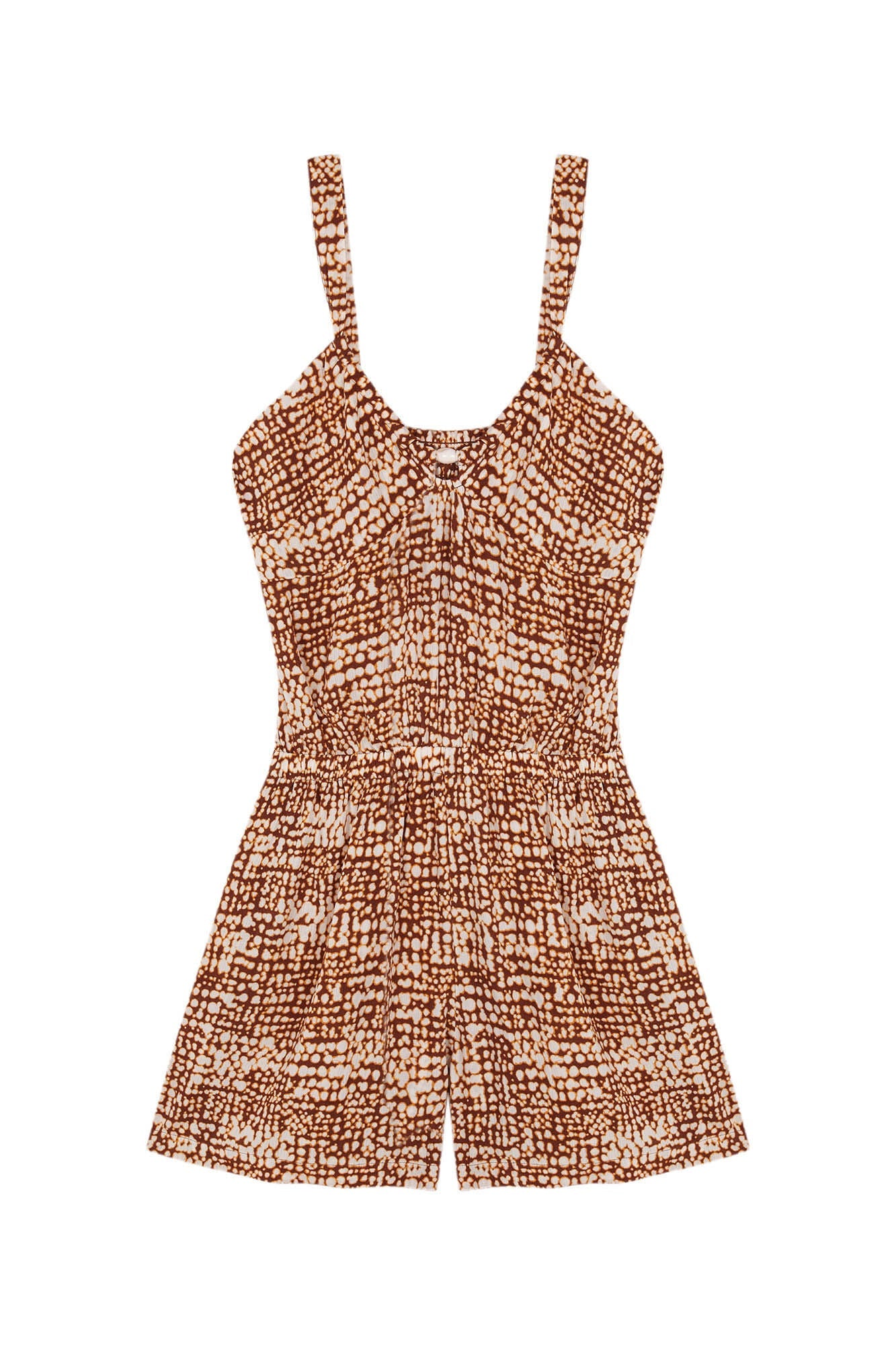 Brown Printed Playsuit