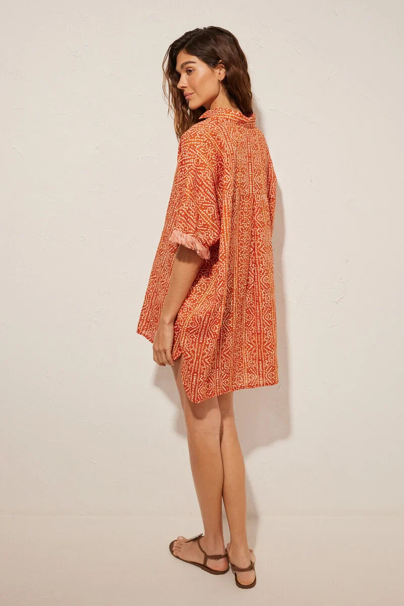 Geometric print beach camisole