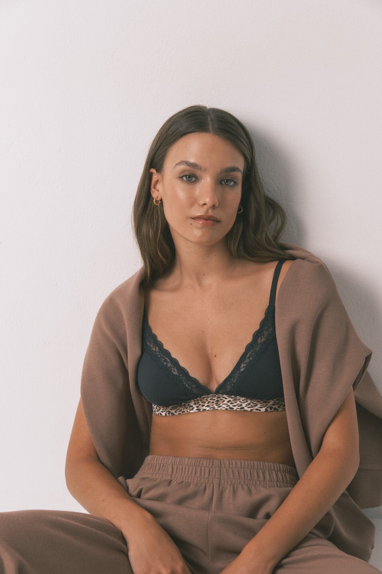 Animal print triangle bra