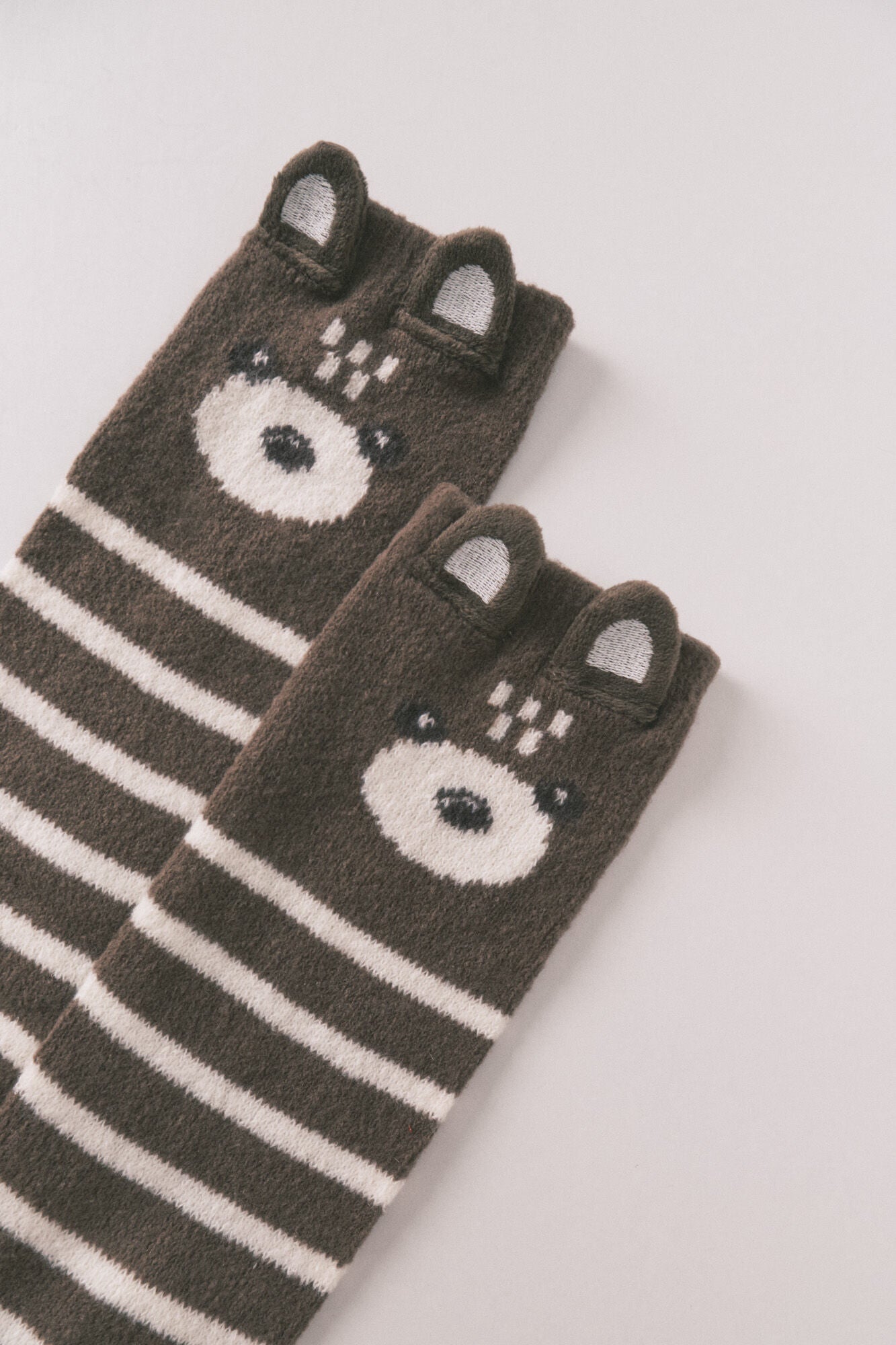 3D bear print long socks