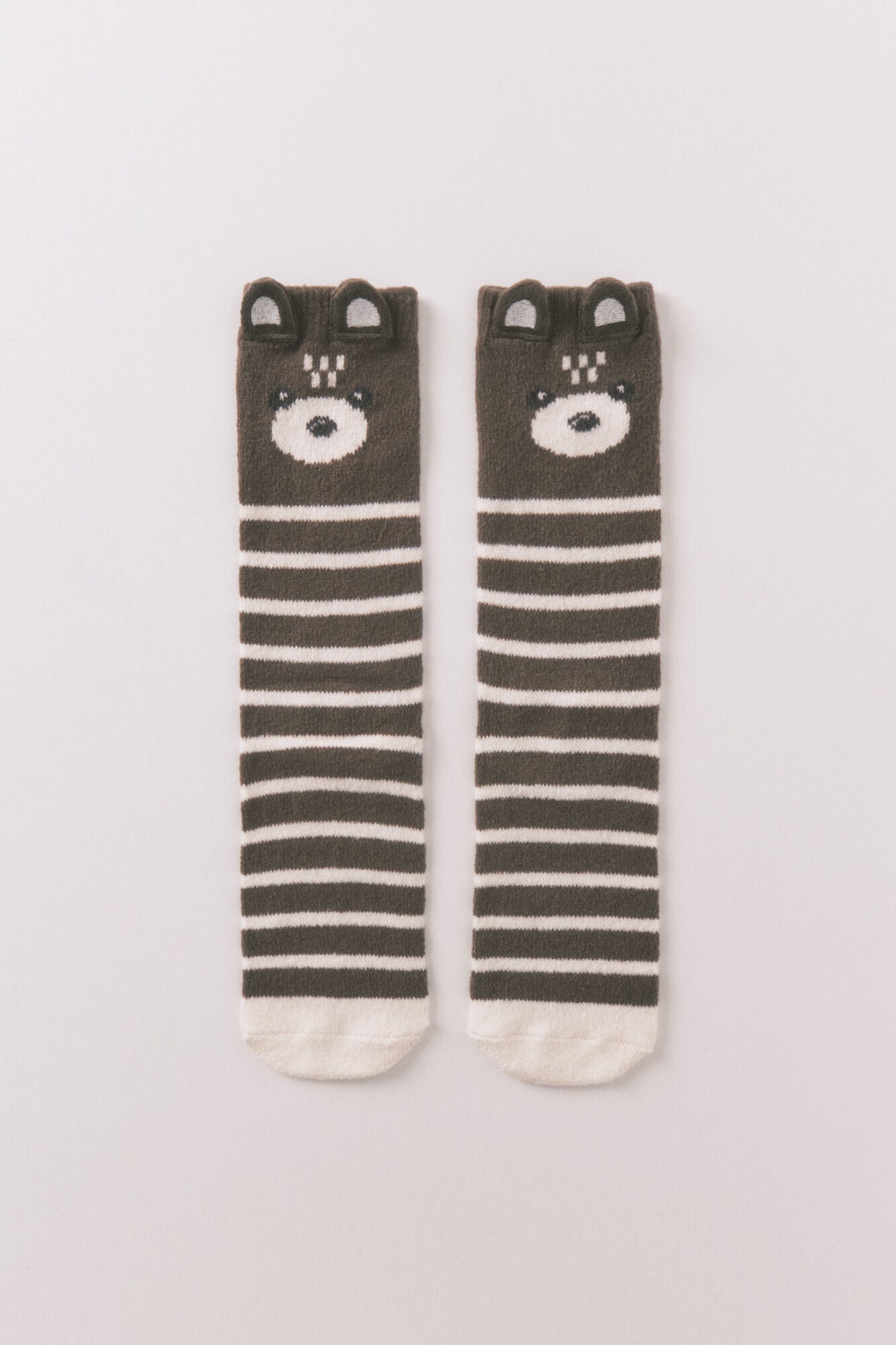 3D bear print long socks