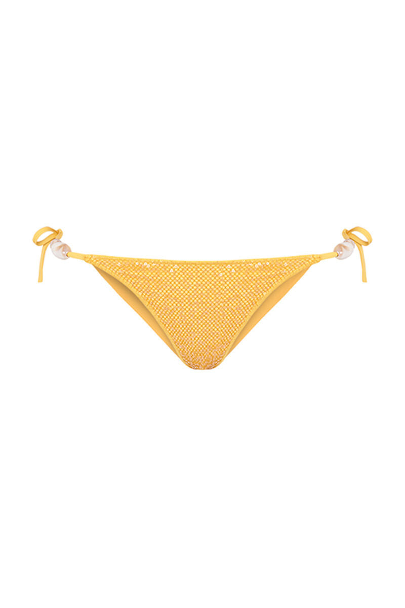 Yellow sequin Braszilian bikini bottom