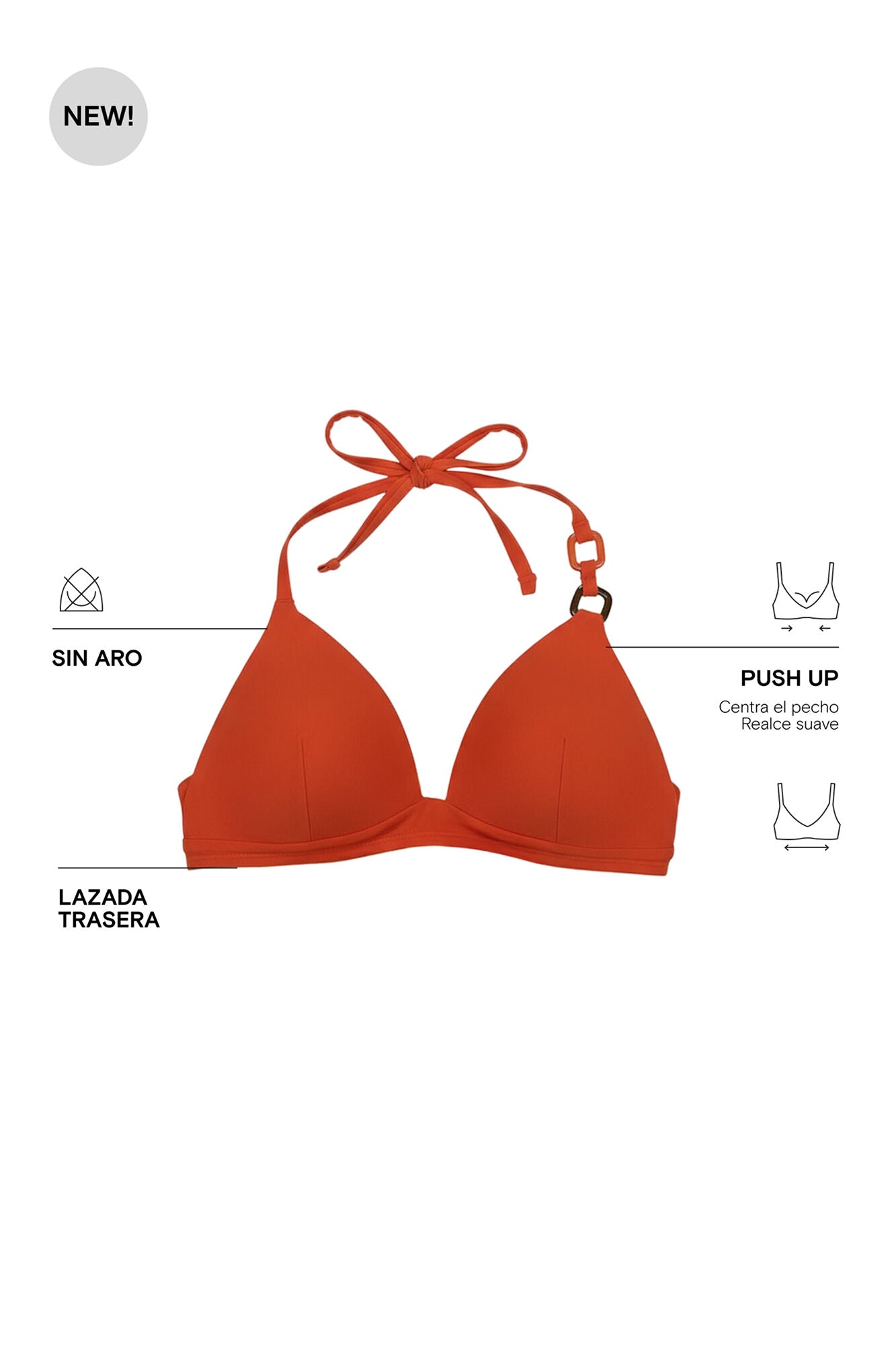Fixed triangle bikini top Cup B