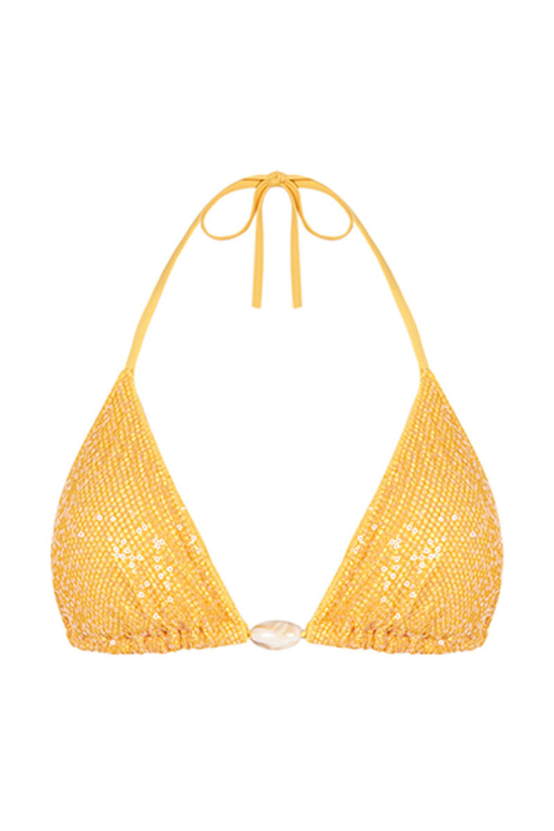 Sequin triangle bikini top Cup B
