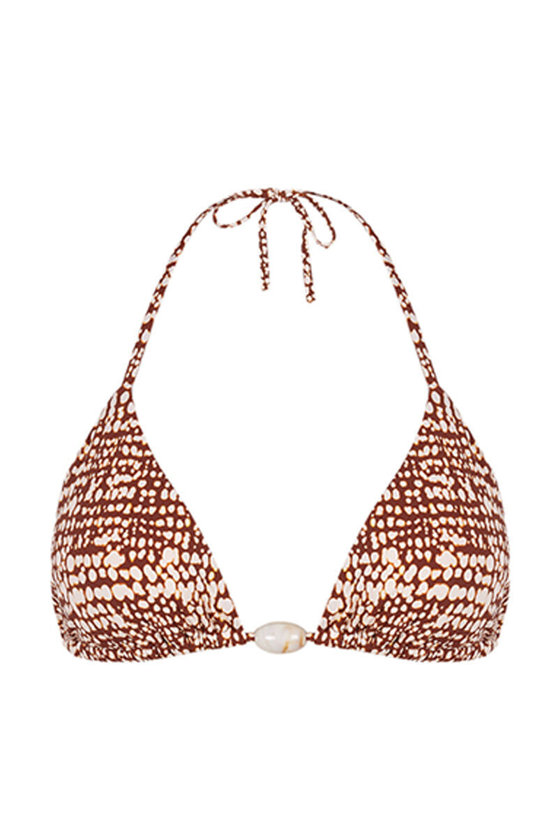 Printed triangle bikini top Cup B