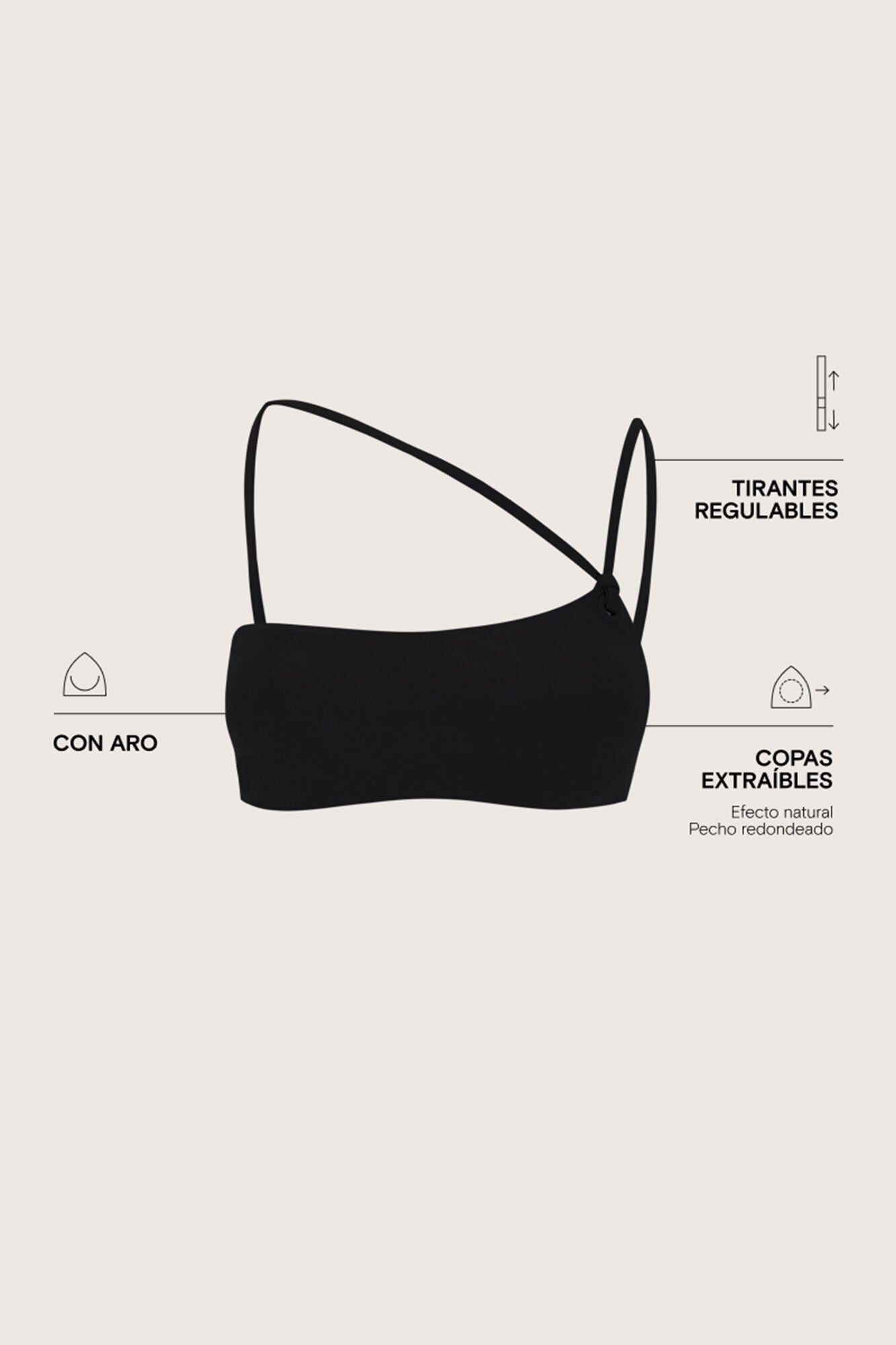 Black bikini top Cup B