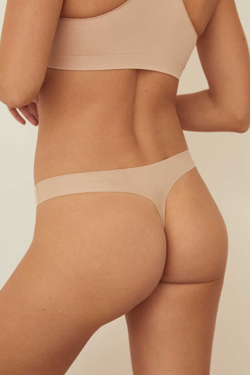 Pack of 2 seamless cotton thongs