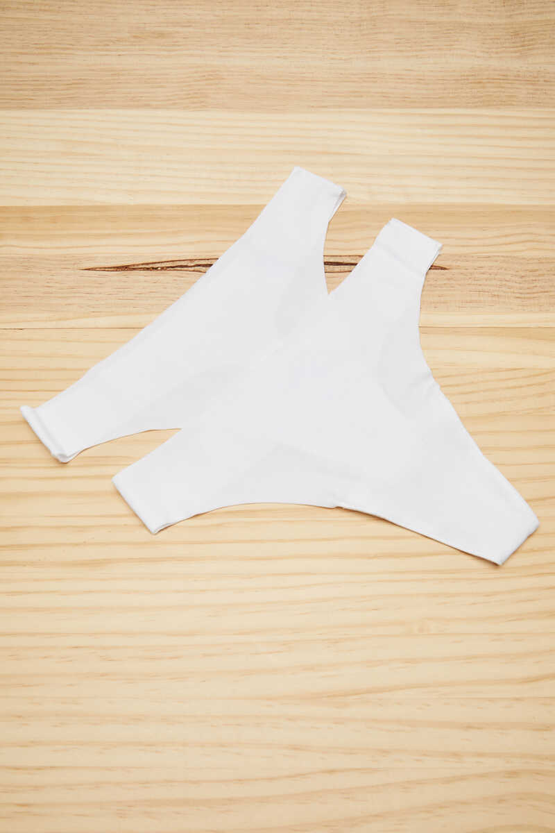 Pack of 2 seamless cotton thongs