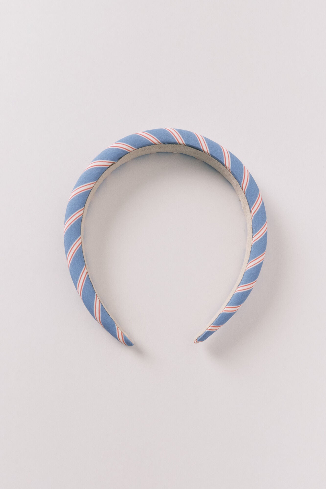 Blue striped print headband