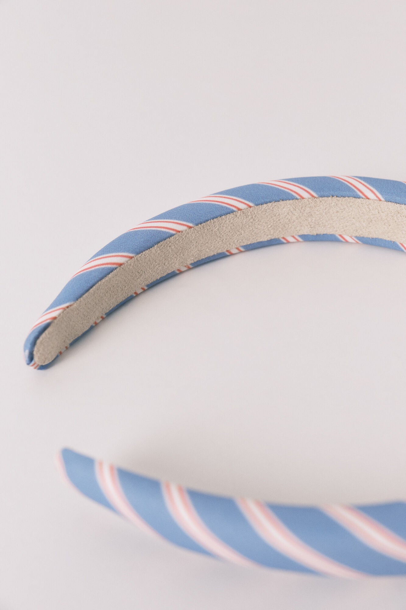 Blue striped print headband