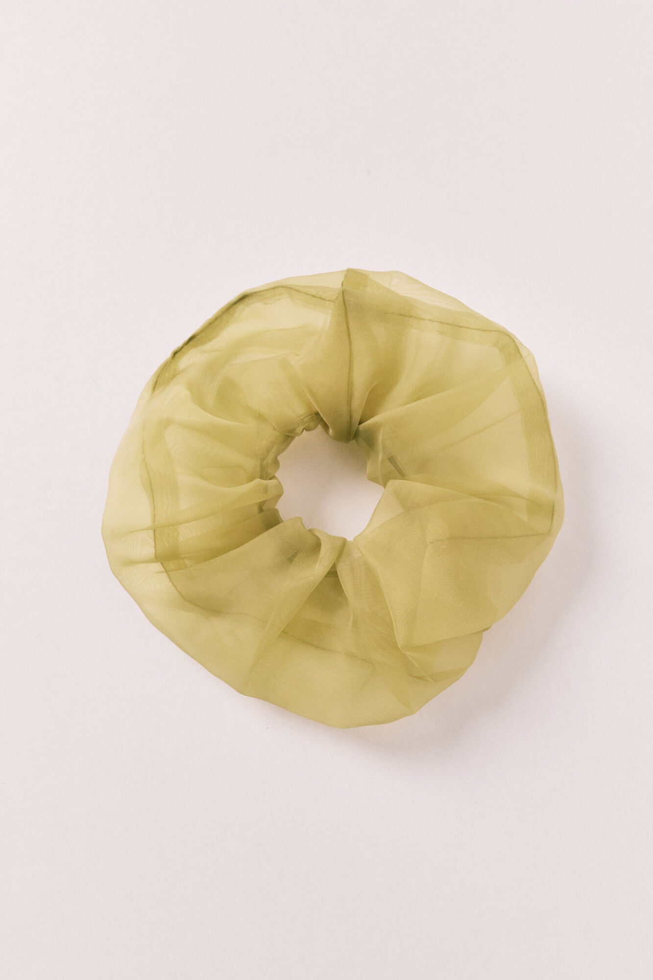 Green transparent organza hair tie