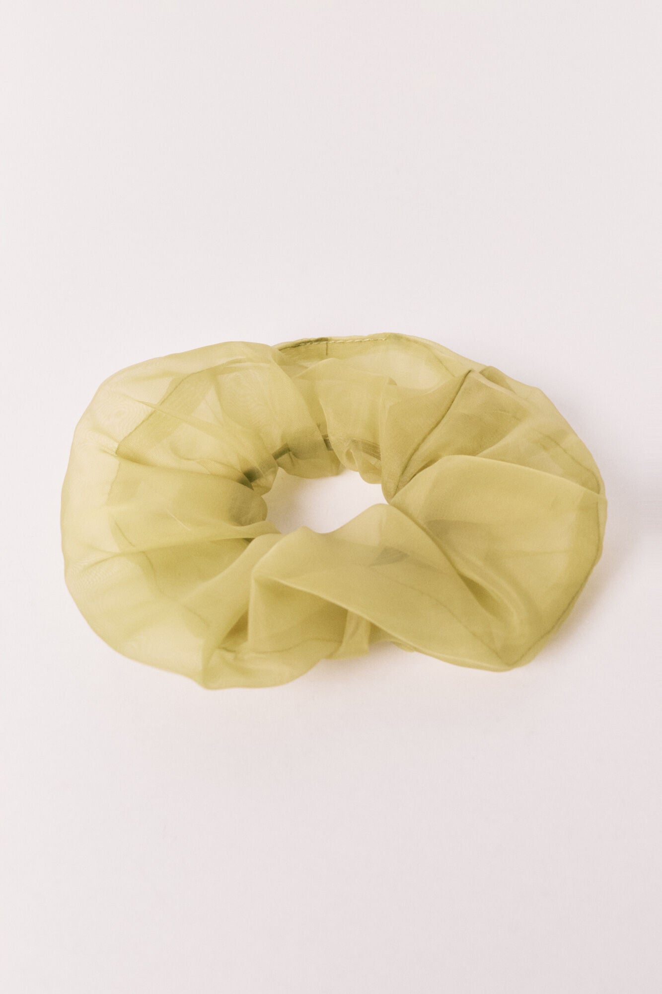 Green transparent organza hair tie