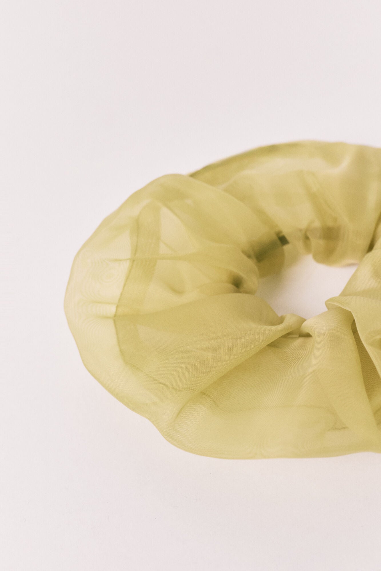 Green transparent organza hair tie