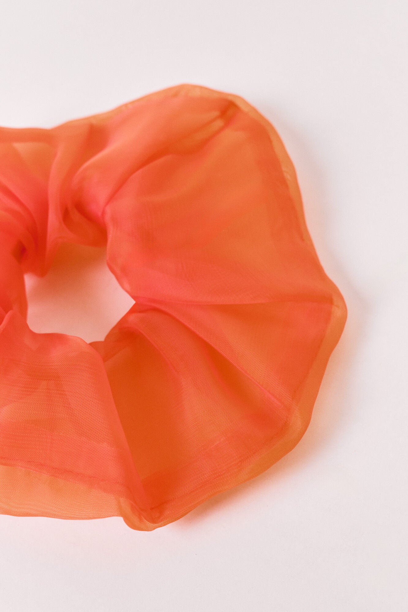 Pink transparent organza hair tie