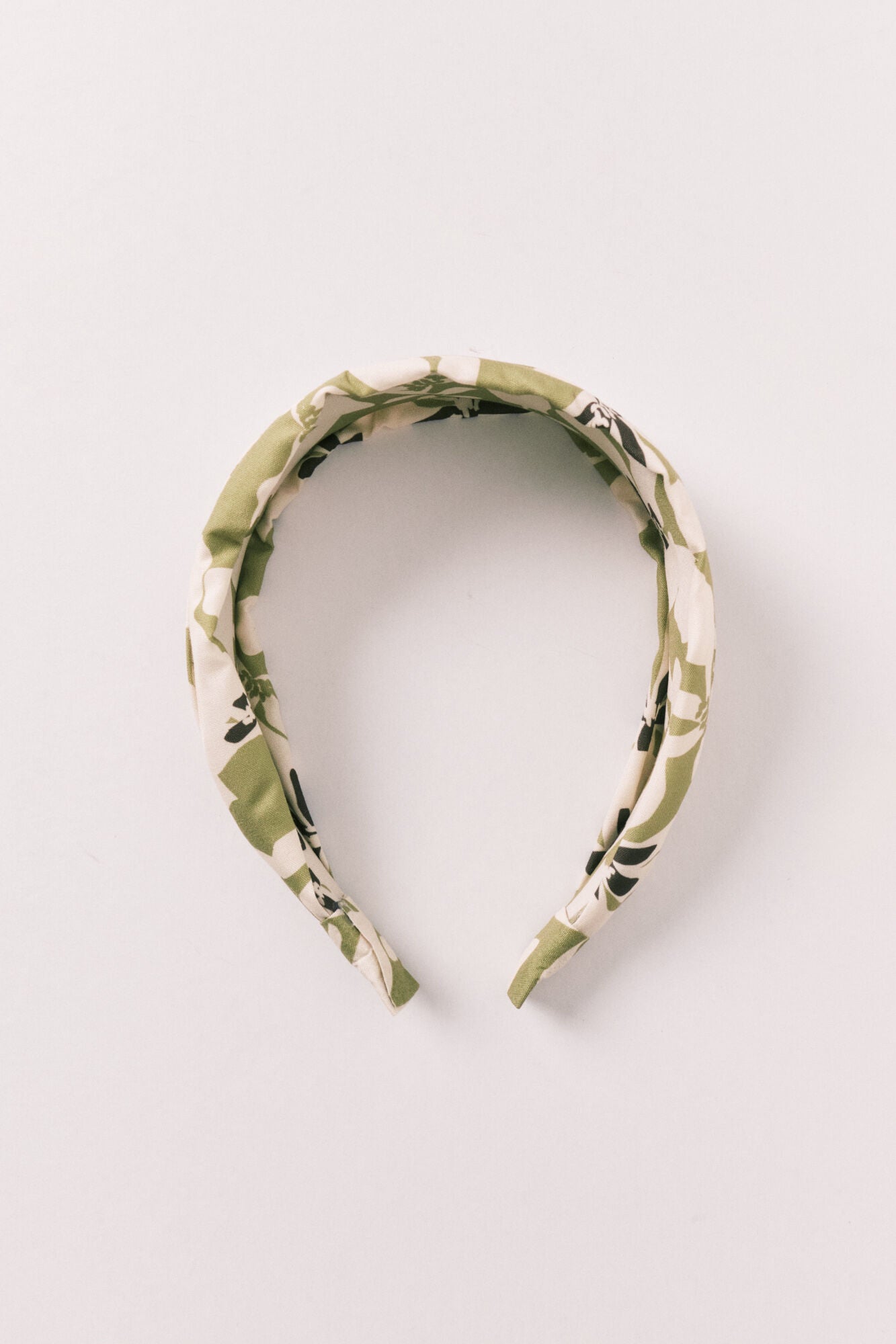 Green floral print hair headband