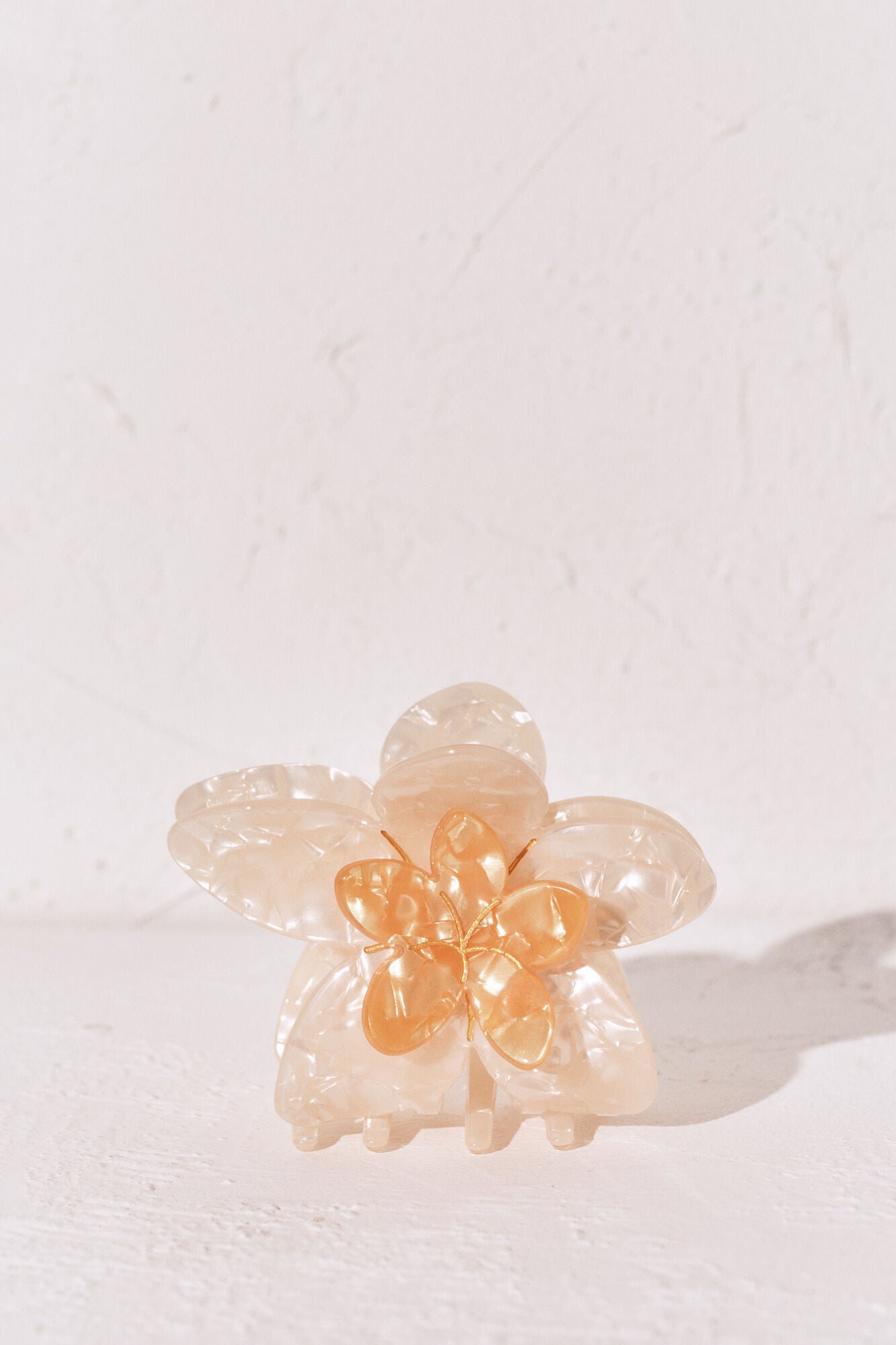 Orange flower hair clip