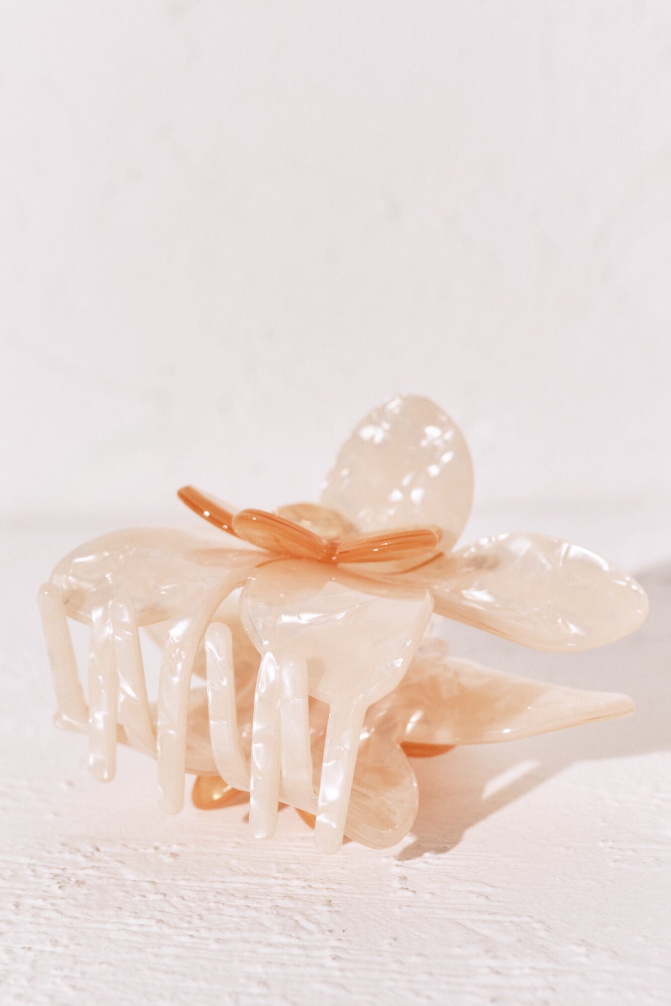 Orange flower hair clip