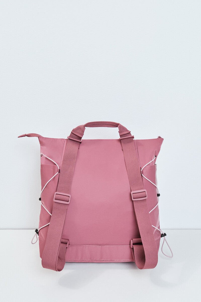 Burgundy multi-position backpack