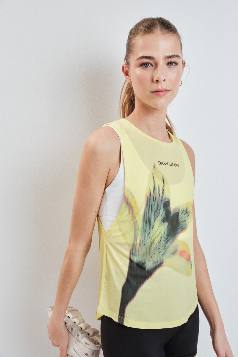Wide-legged technical t-shirt