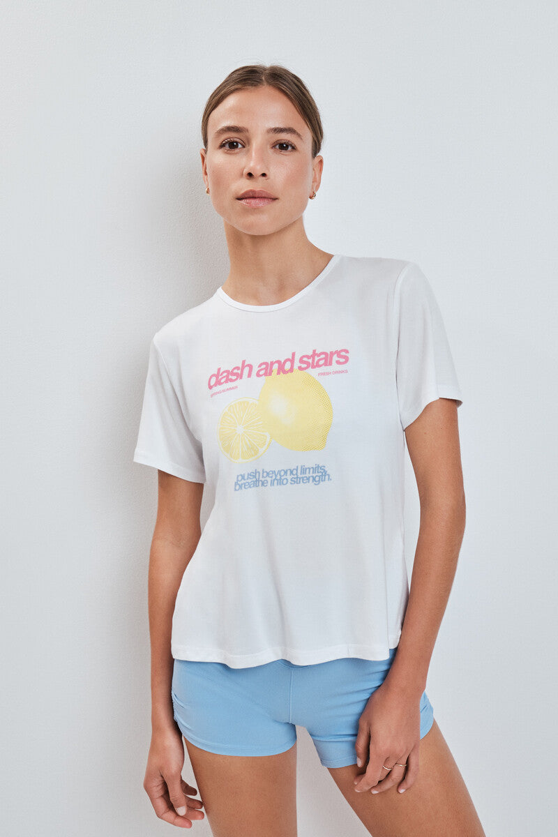 White T-shirt with open back