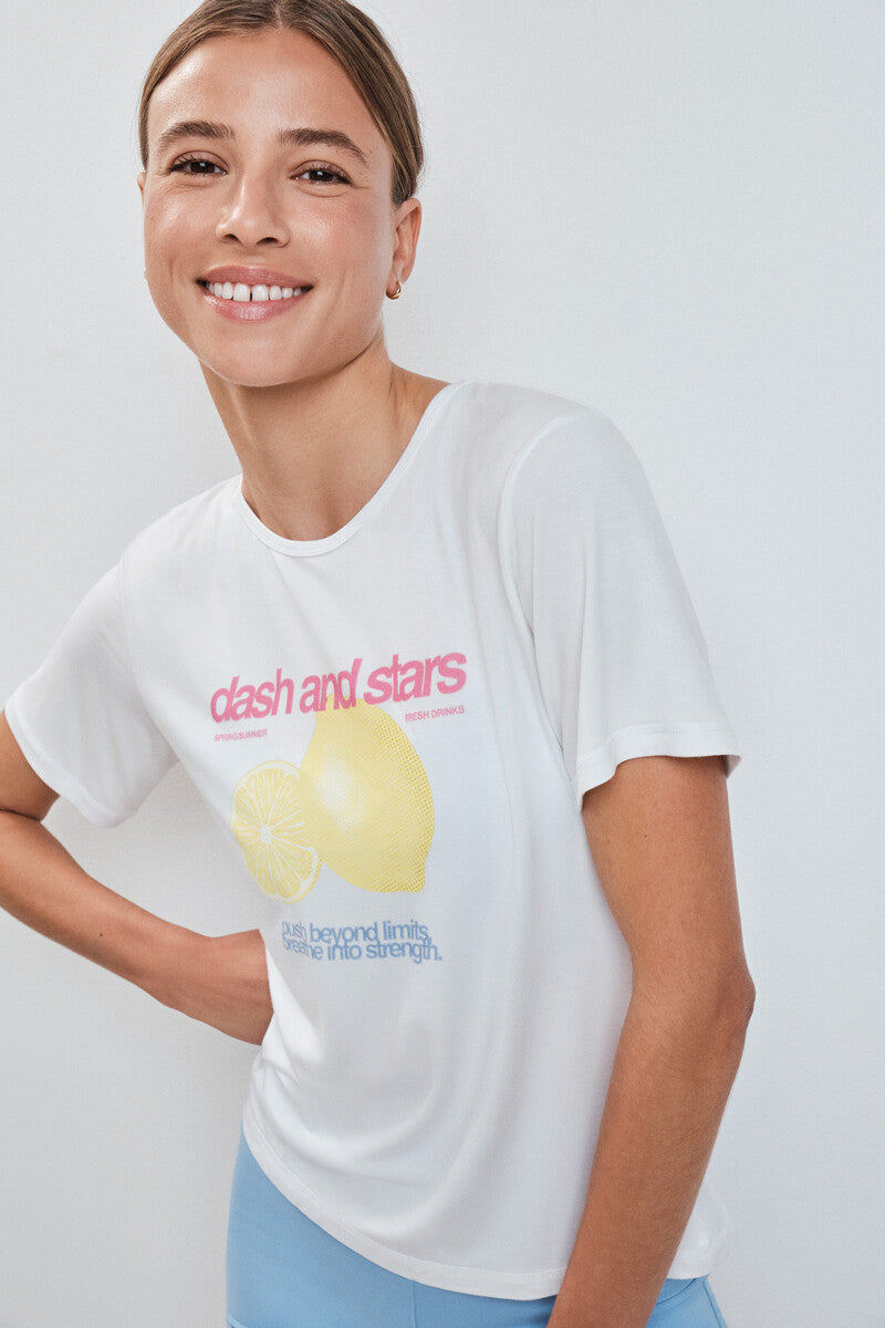 White T-shirt with open back