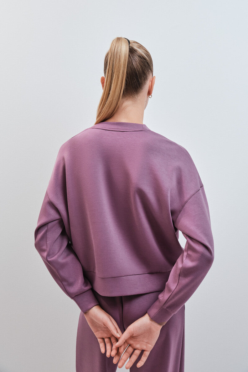 Maroon modal college sweatshirt