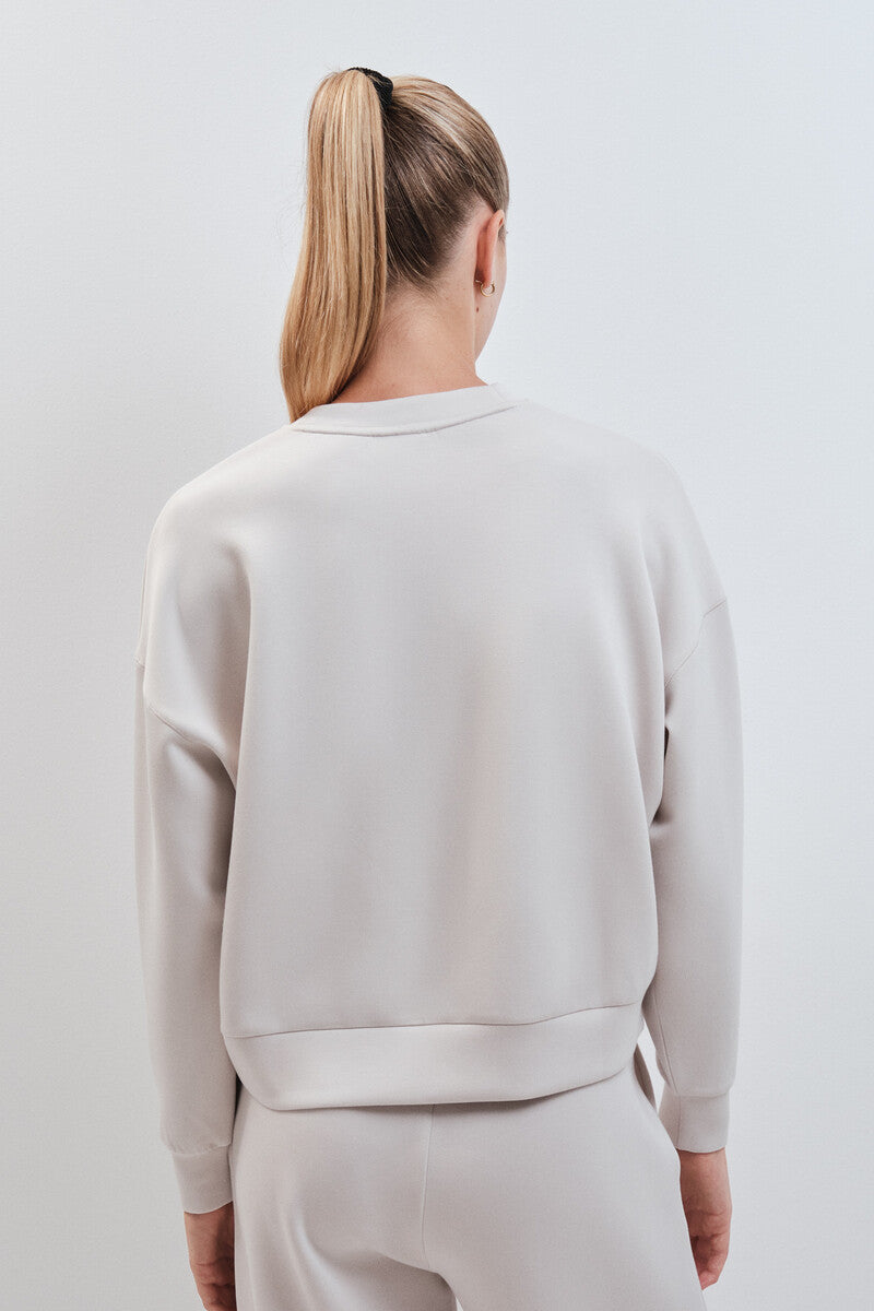 light grey modal college sweatshirt