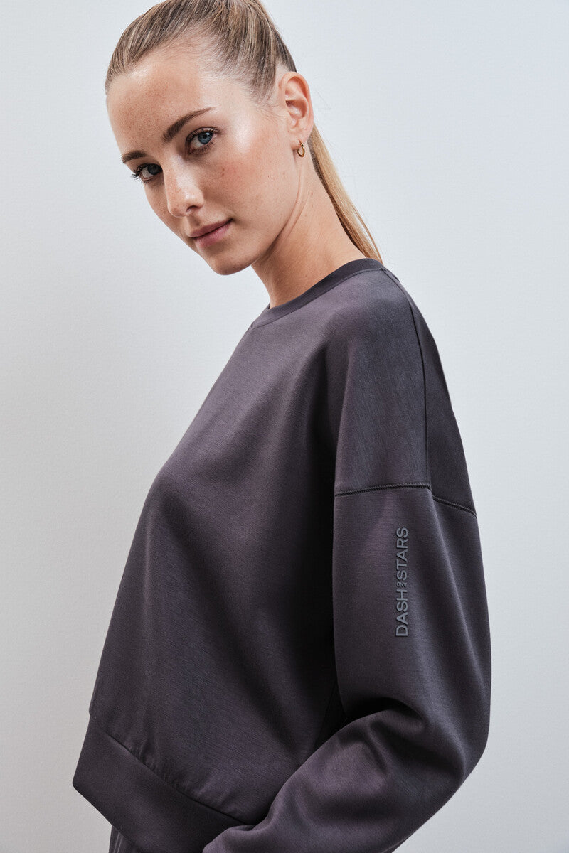 Gray modal college sweatshirt