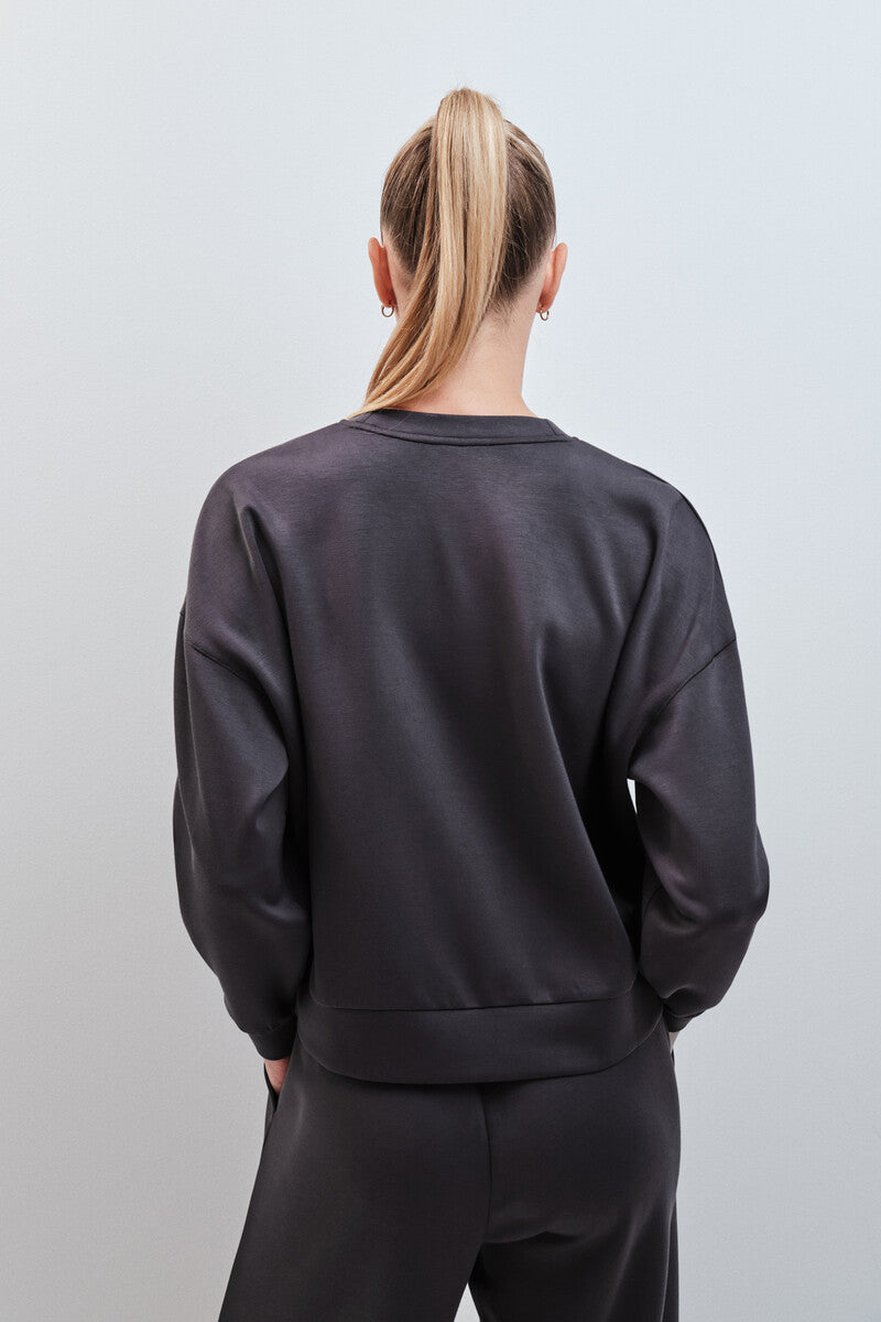Gray modal college sweatshirt