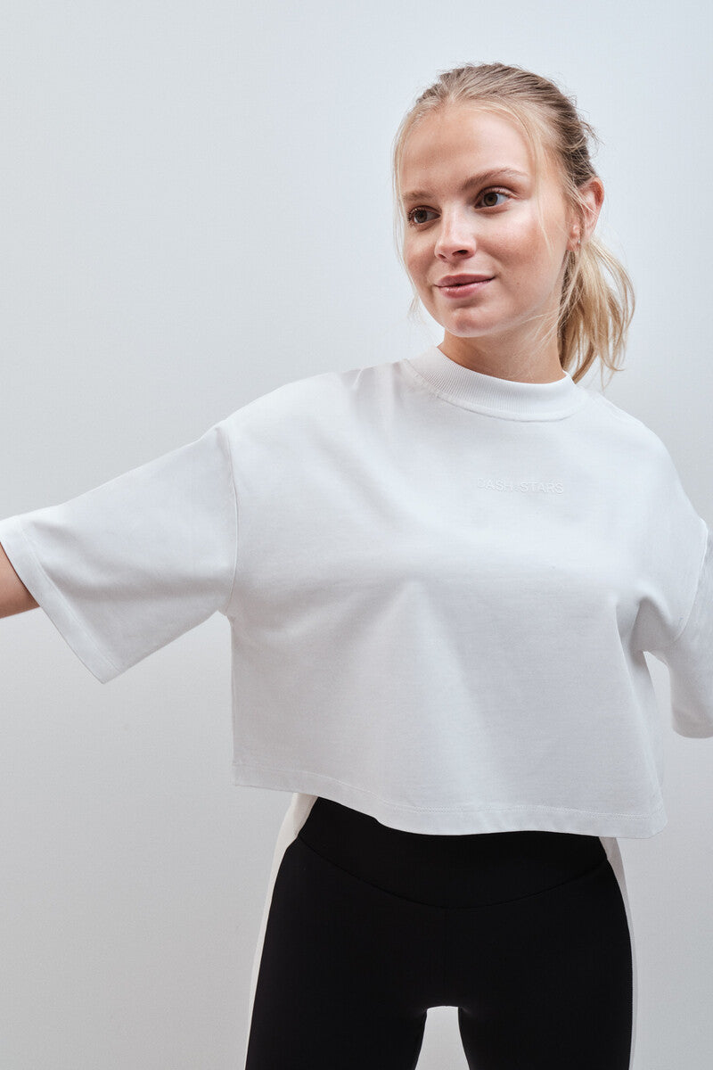 Boxy T-shirt, 100% white cotton