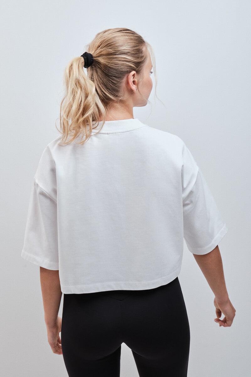 Boxy T-shirt, 100% white cotton
