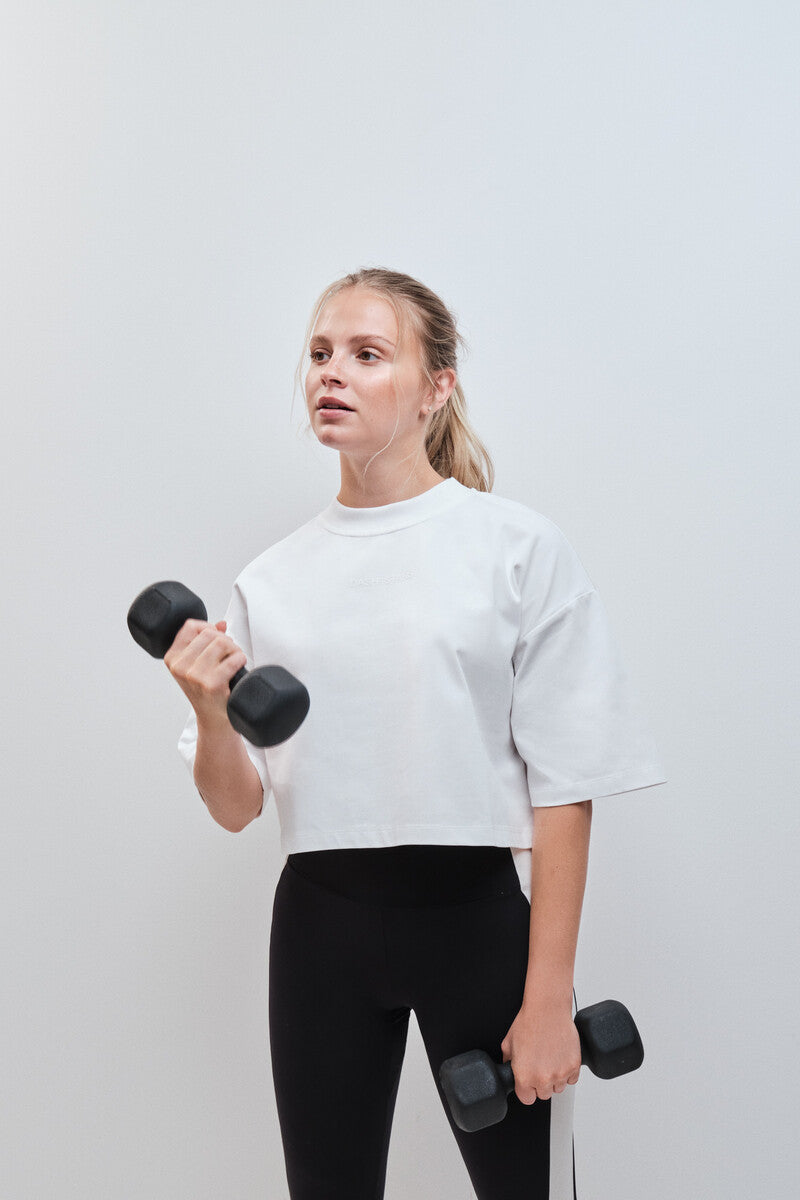 Boxy T-shirt, 100% white cotton