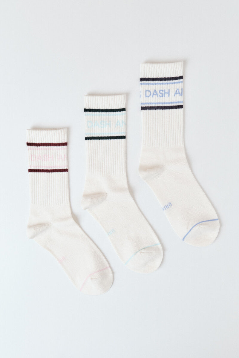 Pack of 3 long cotton socks with logo