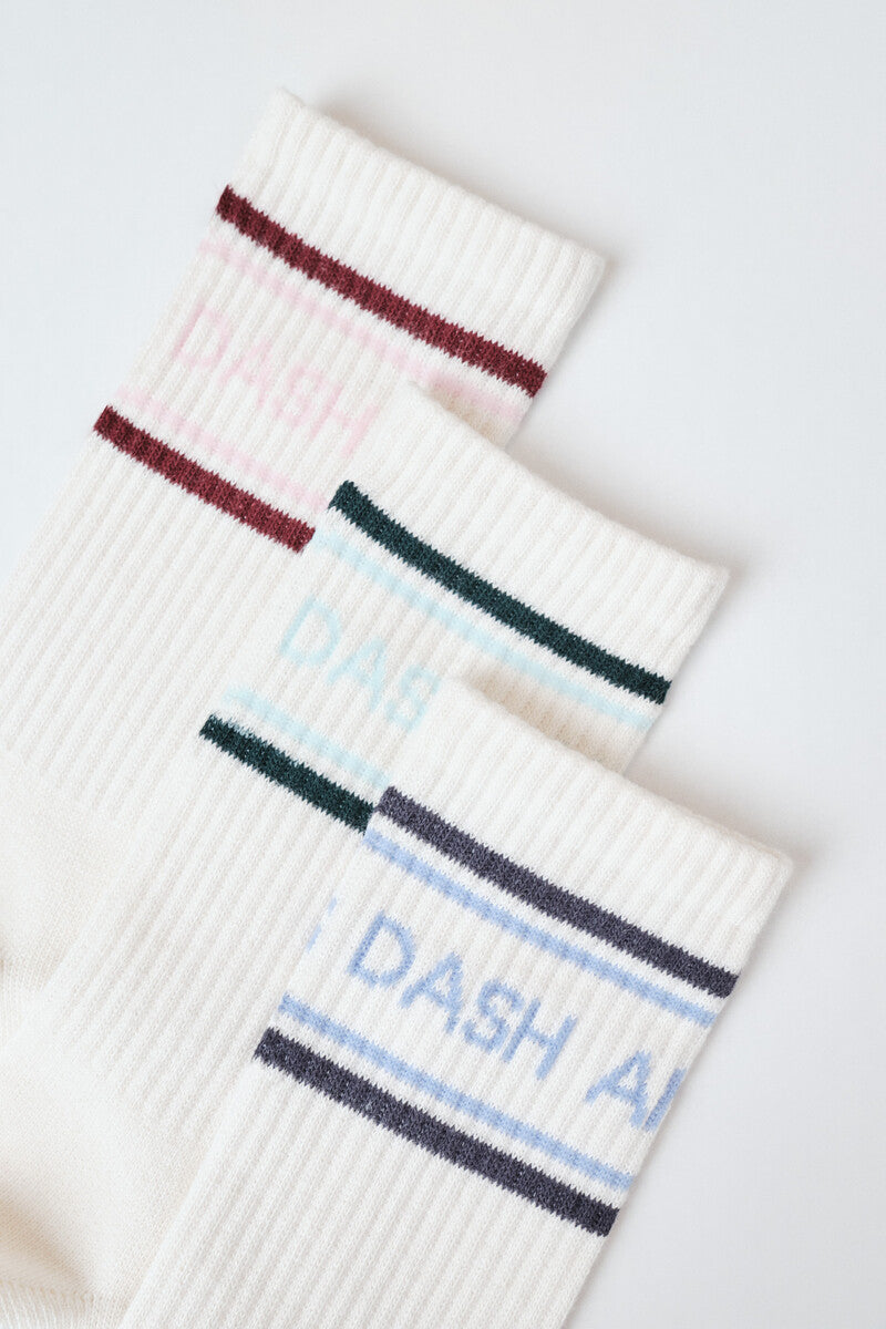 Pack of 3 long cotton socks with logo