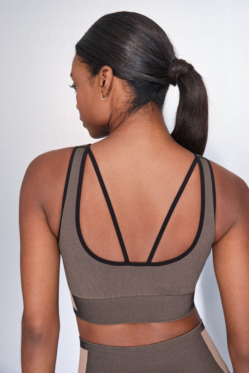 Seamless Fit Brown Sports Bra