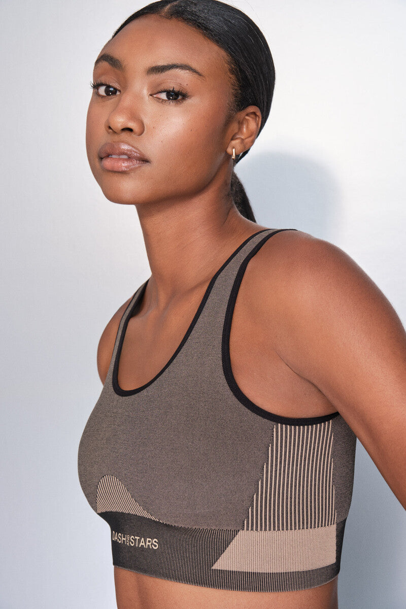 Seamless Fit Brown Sports Bra